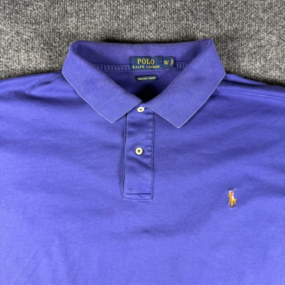 Polo Ralph Lauren Mens 2XLT Purple Pima Soft Touch Cotton Polo Shirt Tall